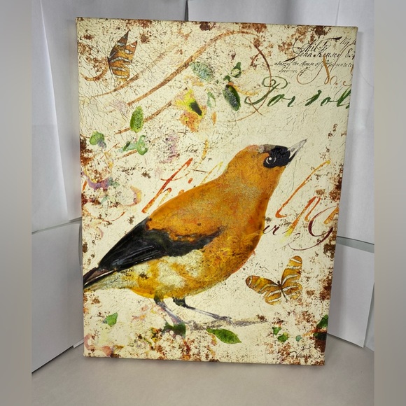 Art Color Bird On Stretched Canvas Outer Dimensions12in x 16in Home Decor Nature - Picture 1 of 12